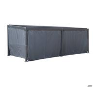 Rideaux pour pergola bioclimatique ""Avila"" Ardoise 6 x 3.5m en polyester - Hespéride - Gris ardoise