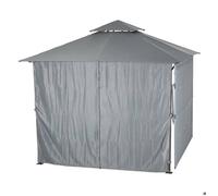 Rideaux pour tonnelle ""Amalya"" ardoise 3x3m en polyester - Hespéride