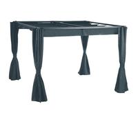 Rideaux pour tonnelle ""Palmeira"" 3x3m en polyester ardoise - Hespéride