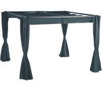 Rideaux pour tonnelle ""Palmeira"" 3x3m en polyester ardoise - Hespéride