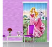 Rideaux Princesse Aurore Disney - Occultant - Rose - illets - 140x245 cm