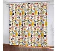 Rideaux Salon Moderne 3D Cartoon Fruit Rideau Occultant Motif 264x214 Cm À Oeillets Draperies Isolant Anti Froid, Rideau Et Draperies Intérieurs pour Chambre Fenetre, Thermiques