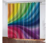 Rideaux Salon Occultants Moderne Lot De 2 Imprimé Arc-En-Ciel À Sept Couleurs 280X260Cm Rideau Occultant Isolant Thermique Anti Chaleur Rideaux Cuisine Chambre Enfant Fille Garcon Adulte Rideaux À Oe