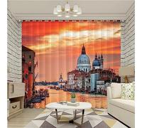 Rideaux Salon Ville D'Eau De Huoshaoyun À Venise 2 X 117 X 230 Cm 3D Impression Numérique Rideaux En Fibre Salon Cuisine Chambre Rideaux Occultants Rideaux Perforés Ensemble De 2 Pièces Bur -5R4B7K9Z1