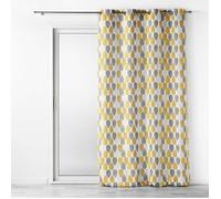 CDaffaires Rideau Tamisant a oeillets 140 x 260 cm polyester Palpito Jaune-blanc