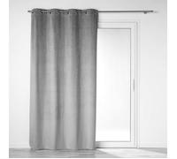 Rideau a oeillets 135 x 260 cm 100% occultant/velours uni velounight Gris Douceur d'Intérieur Gris