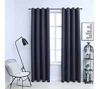 Vidaxl Rideaux Occultants Avec Anneaux Mã©Tal 2pcs Anthracite 140x225cm