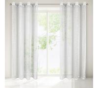 A4 Home Collections Amanda Mailles avec Oeillets-1 pièce. Semi-Transparent Rideau, Draperies, Décorations d'intérieur de Fenêtre de Salon, Chambre, Cuisine, Tissu, Blanc, 140x250 cm