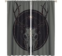 Rideaux Tete De Chevre, Sorciere Mysterieuse, Crane Malefique, Avec Poche, Rideaux De Fenetre Occultants Pour Decoration De Chambre A Coucher Et De Salon