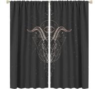 Rideaux Tete De Chevre, Sorciere Mysterieuse, Crane Malefique, Avec Poche, Rideaux De Fenetre Occultants Pour Decoration De Chambre A Coucher Et De Salon