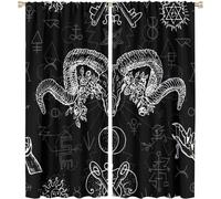 Rideaux Tete De Chevre, Sorciere Mysterieuse, Crane Malefique, Avec Poche, Rideaux De Fenetre Occultants Pour Decoration De Chambre A Coucher Et De Salon
