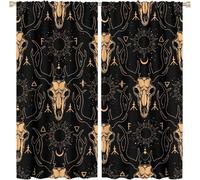 Rideaux Tete De Chevre, Sorciere Mysterieuse, Crane Malefique, Avec Poche, Rideaux De Fenetre Occultants Pour Decoration De Chambre A Coucher Et De Salon