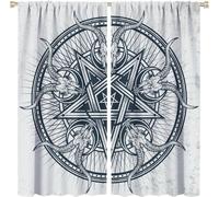 Rideaux Tete De Chevre, Sorciere Mysterieuse, Crane Malefique, Avec Poche, Rideaux De Fenetre Occultants Pour Decoration De Chambre A Coucher Et De Salon