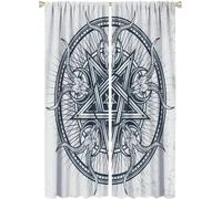 Rideaux Tete De Chevre, Sorciere Mysterieuse, Crane Malefique, Avec Poche, Rideaux De Fenetre Occultants Pour Decoration De Chambre A Coucher Et De Salon