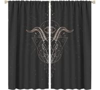 Rideaux Tete De Chevre, Sorciere Mysterieuse, Crane Malefique, Avec Poche, Rideaux De Fenetre Occultants Pour Decoration De Chambre A Coucher Et De Salon