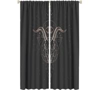 Rideaux Tete De Chevre, Sorciere Mysterieuse, Crane Malefique, Avec Poche, Rideaux De Fenetre Occultants Pour Decoration De Chambre A Coucher Et De Salon