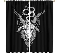 Rideaux Tete De Chevre, Sorciere Mysterieuse, Crane Malefique, Avec Poche, Rideaux De Fenetre Occultants Pour Decoration De Chambre A Coucher Et De Salon