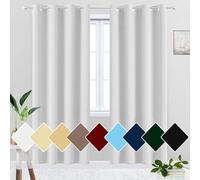 Rideaux thermiques 100 % polyester à isolation thermique avec œillets pour chambre d'enfant, cuisine, dressing - Gris foncé - 240 x 240 cm