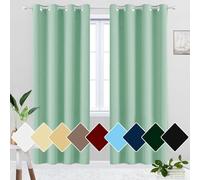 Rideaux thermiques 100 % polyester à isolation thermique avec œillets pour chambre d'enfant, cuisine, dressing - Gris foncé - 240 x 240 cm