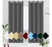 Rideaux thermiques 100 % polyester à isolation thermique avec œillets pour chambre d'enfant, cuisine, dressing - Gris foncé - 240 x 240 cm