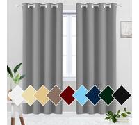 Rideaux thermiques 100 % polyester à isolation thermique avec œillets pour chambre d'enfant, cuisine, dressing - Gris foncé - 240 x 240 cm
