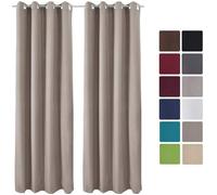 Rideaux thermiques Beautissu Amelie - 140x245 cm - Uni opaque à oeillet