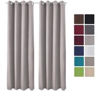 Rideaux thermiques Gris uni opaque à oeillet Amelie - 140x245 cm - Beautissu