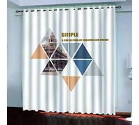 Rideaux Thermiques Isolants Anti Froid Imprimé Géométrique D'Architecture Urbaine Moderne 3D Imprimé Motif 160x200 Cm Occultants À Oeillets pour Chambre, Rideau Salon, Maison Chambre Fenetre
