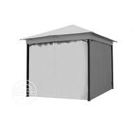 Rideaux - TOOLPORT - Sunset Classic - Set de 4 toiles - Gris perle - Polyester 180 g/m²