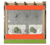 Rideaux transparents d'extérieur à isolation thermique imperméables et rideaux de balcon avec anneaux Taille personnalisable (5 x 4 m) pour tonnelle et terrasse