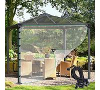 Rideaux transparents d'extérieur imperméables à œillets pour pergola, porche, tonnelle, tailles personnalisables (2 x 2 x 3 m) - Bouclier de confidentialité