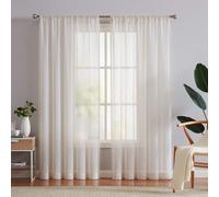 Rideaux transparents en lin FMFUNCTEX de 243,8 cm de long, style r tro, pour salon, chambre coucher, 132,1 cm de large, lot de 2, naturel