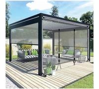 Rideaux transparents imperméables avec fermeture éclair pour extérieur, pergola, tonnelle, tente, panneaux latéraux