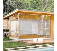 Rideaux transparents imperméables pour pergola - 3 x 4,4 m - Panneaux latéraux robustes de 0,35 mm avec œillets pour extérieur, tonnelle, porche et terrasse - Durable et résistant aux intempéries