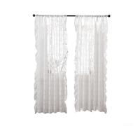 Rideaux transparents pour salon, chambre à coucher, balcon sans perçage en tissu filtrant la lumière en fibre de polyester (140 x 160 cm, blanc crème)