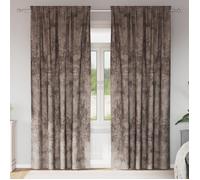 Rideaux velours cappuccino 2 pcs 140 x 260 cm œillets - tamisant polyester