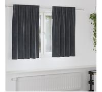 Vidaxl Rideaux Avec Des Rideaux 2 Pcs Gris Foncé 140 X 140 Cm Velours