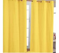 Rideaux Vichy Jaune à oeillets 100% coton 117 x 137 cm