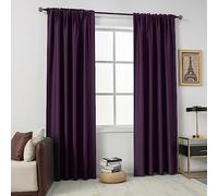 Rideaux violet prune de 213,4 cm de long au sol pour chambre à coucher - Isolation thermique, réduction du bruit, économie d'énergie, 2 panneaux (violet prune, 137,2 x 213,4 cm)