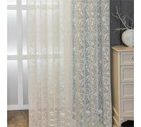 Rideaux Voilage Lot de 2 à Oeillet Rideau Semi-Transparent intérieurs pour Chambre Salon la DécorationCreux Blanc L270 x H240cm