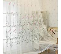 Rideaux Voilage Lot de 2 à Oeillet Rideau Semi-Transparent intérieurs pour Chambre Salon la DécorationBrodé L270 x H240cm