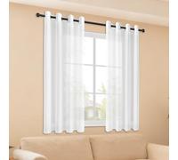 Rideaux Voilages 200 x 150 cm Plusieurs Tailles Voile Tulle Decoration Romantique pour Fenetre Chambre Maison Salon Interieurs, Blanc