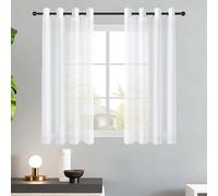 Rideaux Voilages 240 x 240 cm Rideau à Oeillets Rideaux Voilages à Oeillets Romantique Porte Fenetre Intérieurs Passe Tringle, Blanc