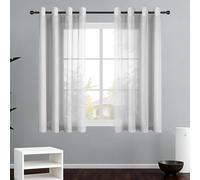 Rideaux Voilages à Oeillets 440 x 185 cm Oeillet Décorations Maison Chambre Intérieurs Beaux pour Salon Chambre Salle à Manger Baie Vitrée, Gris Clair