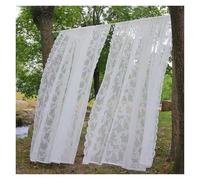 Rideaux Voilages Rideau en dentelle blanche, rideau transparent à fleurs, traitement de fenêtre, panneau de poche à tringle, cloison, décoration d'intérieur for chambre et salon(W150xH150cm 1Pc)