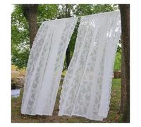Rideaux Voilages Rideau en dentelle blanche, rideau transparent à fleurs, traitement de fenêtre, panneau de poche à tringle, cloison, décoration d'intérieur for chambre et salon(W75xH250cm 1Pc)