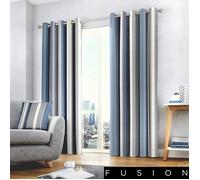 Rideaux Whitworth Rayure - Fusion - 100% Coton - 168cm x 229cm - Bleu