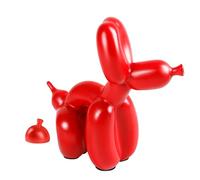 Rideco Sculpture de Chien en Ballon en Forme de crotte - Statue de Petit Animal - Décoration Moderne - Sculpture d'art Moderne pour Bureau, Chambre à Coucher, Salon (Rouge, Taille S)