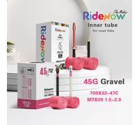 RideNow 700x32-47c gravier vélo 45g TPU chambre à air vtt29 tige de Valve en plastique/alliage 2 pièces ensemble x2 GR45 Alliage FV