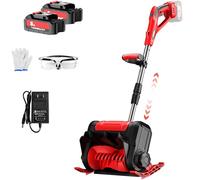 RIDEONMOP Pelle à Neige sans Fil 20V, souffleuse à Neige électrique 12 Pouces avec poignée Avant réglable et Perche télescopique, souffleuse à Neige avec Chargeur Rapide Inclus,1.5ah×2